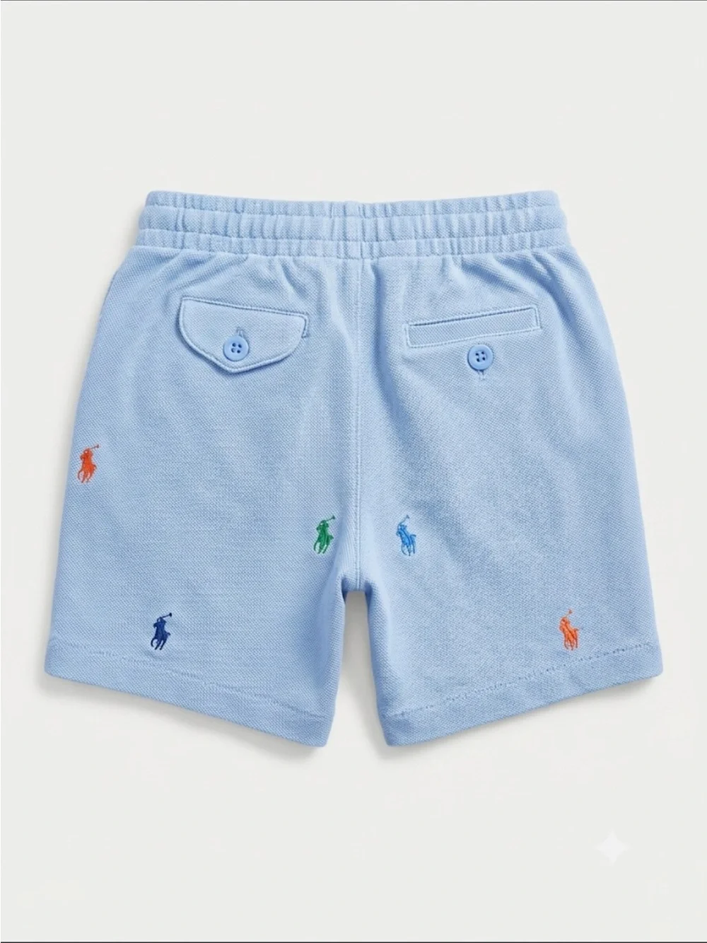Ralph Lauren Light Blue Terry Polo-Embroidered Kids Shorts